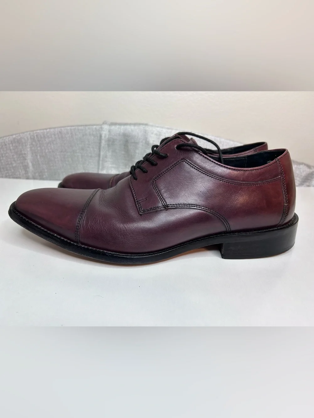 J. Murphy Burgundy Leather Cap Toe Derby Dress Shoes Men's 10W Wide